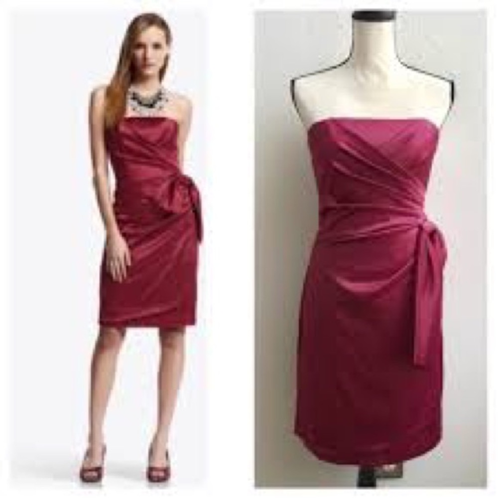 WHBM Dynasty Satin Bow Cocktail Dress